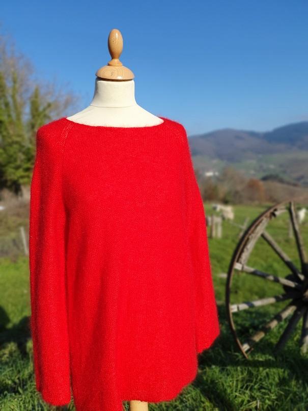 Pull Mohair rond vermeil