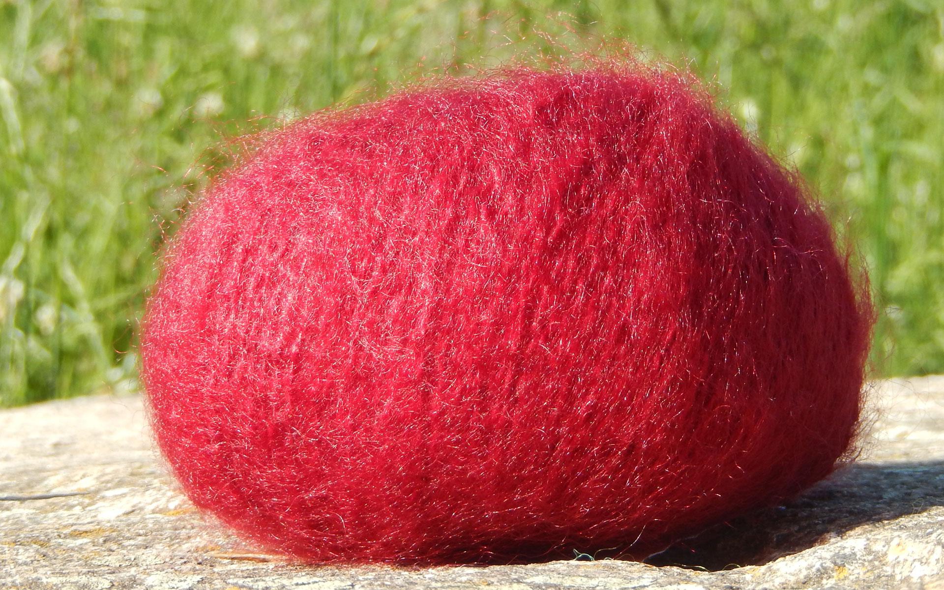Pelote laine Mohair rubis