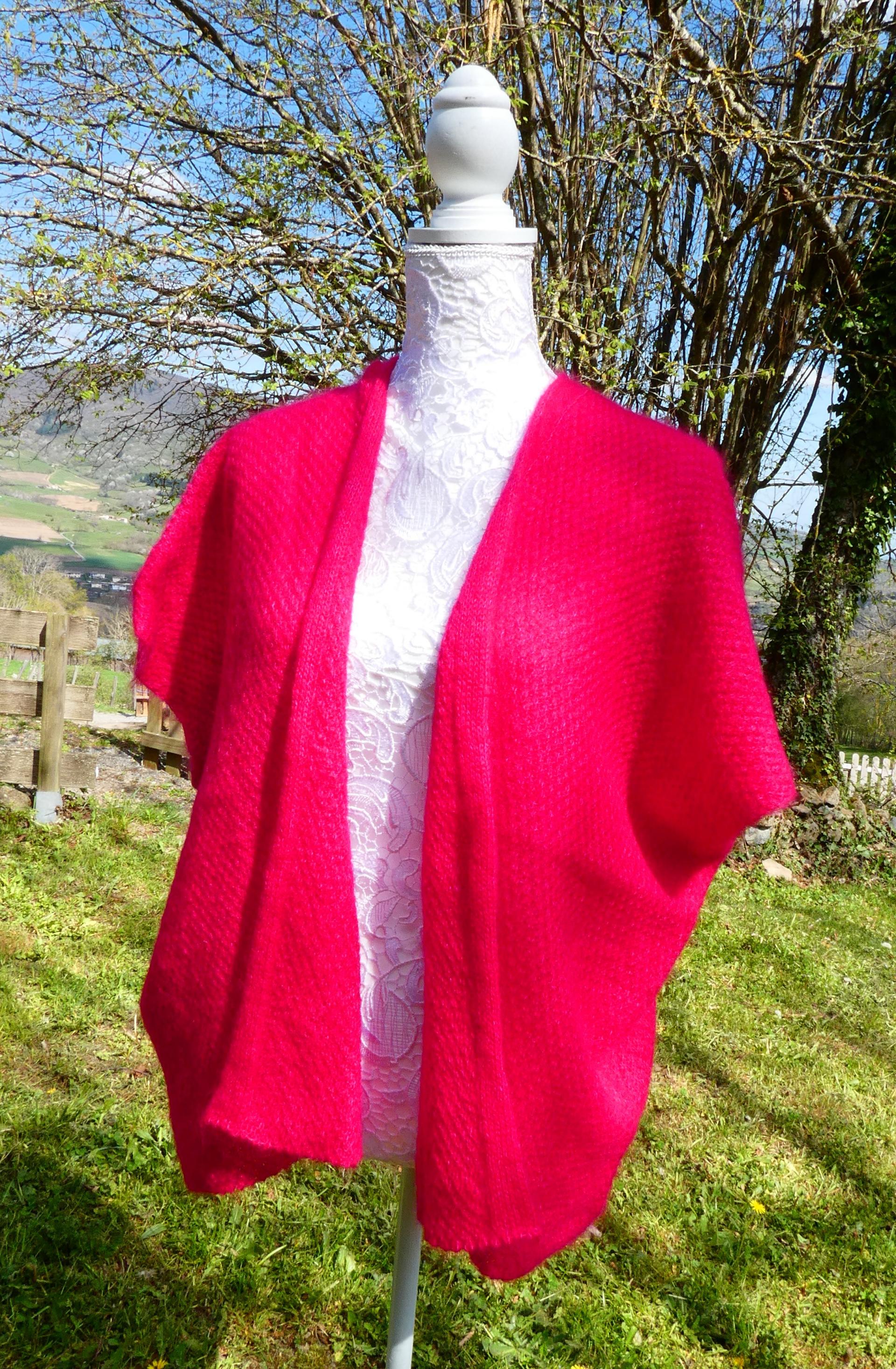 Gilet mohair primadonna framboise