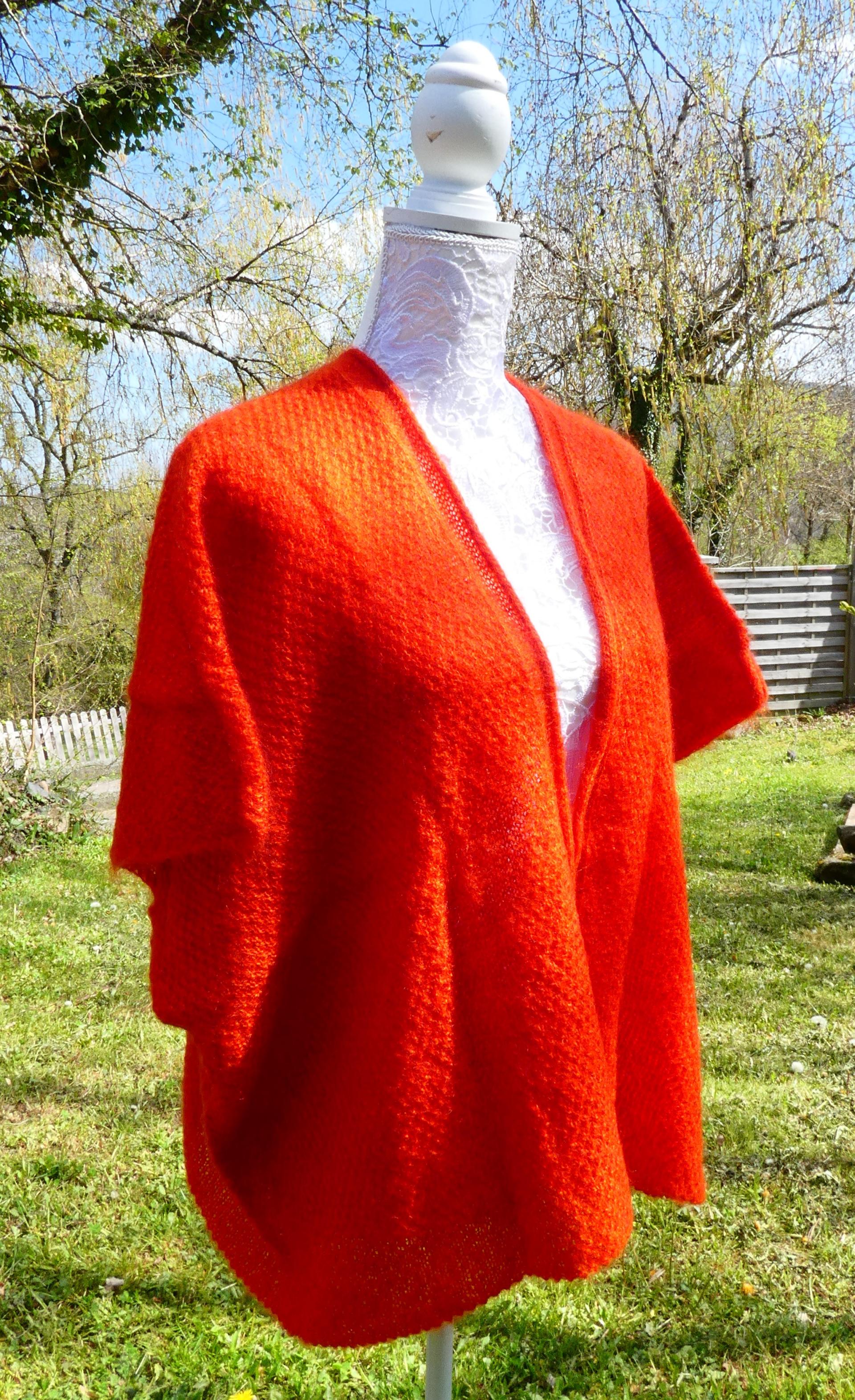 Gilet mohair primadonna potiron 2